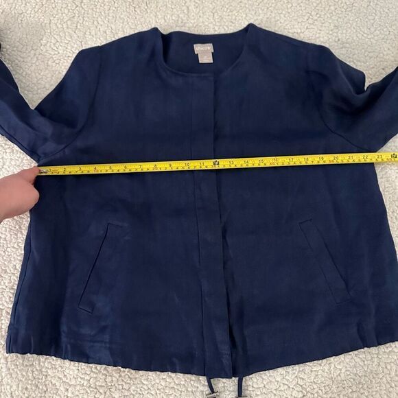 Chicos Women’s Snap Up 100% Linen Roll Tab Top Size 2P ( 12/14 Petite) - Picture 10 of 13